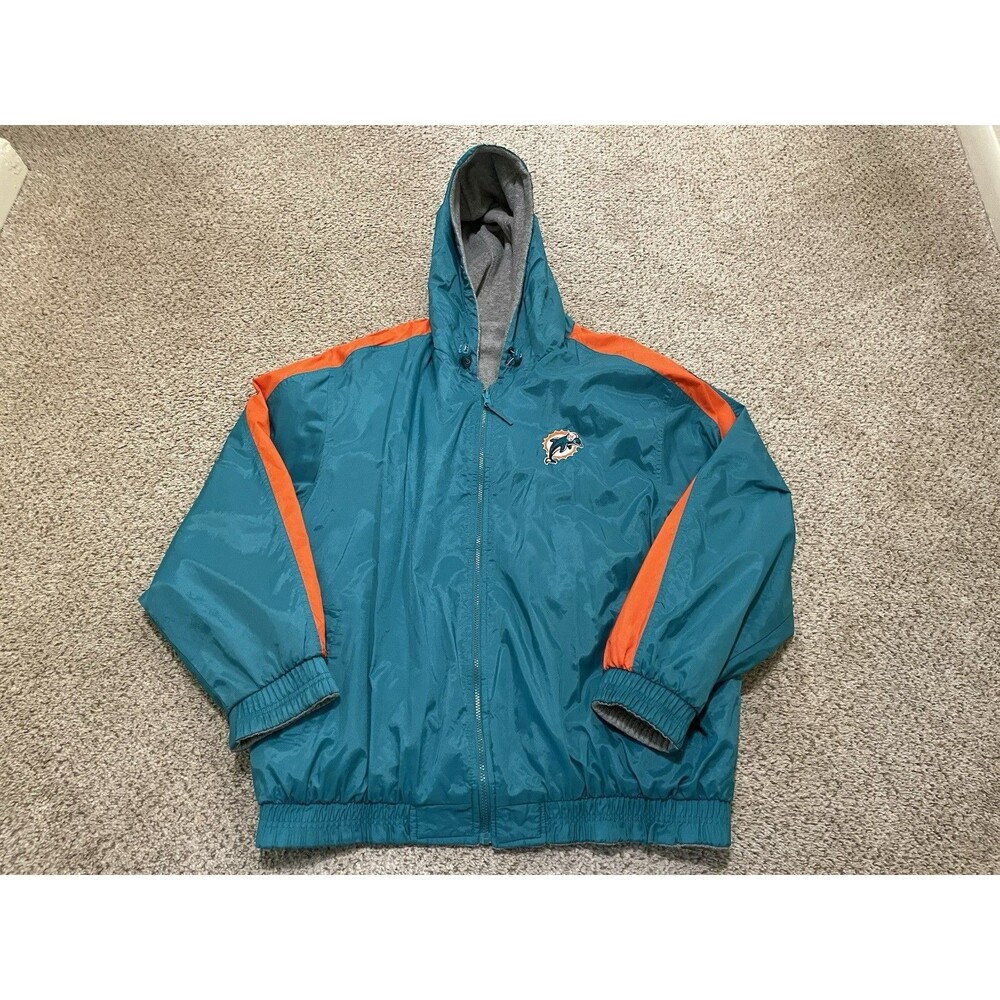 NFL Miami Dolphins Reversible Lined Windbreaker Jacket Mens XL